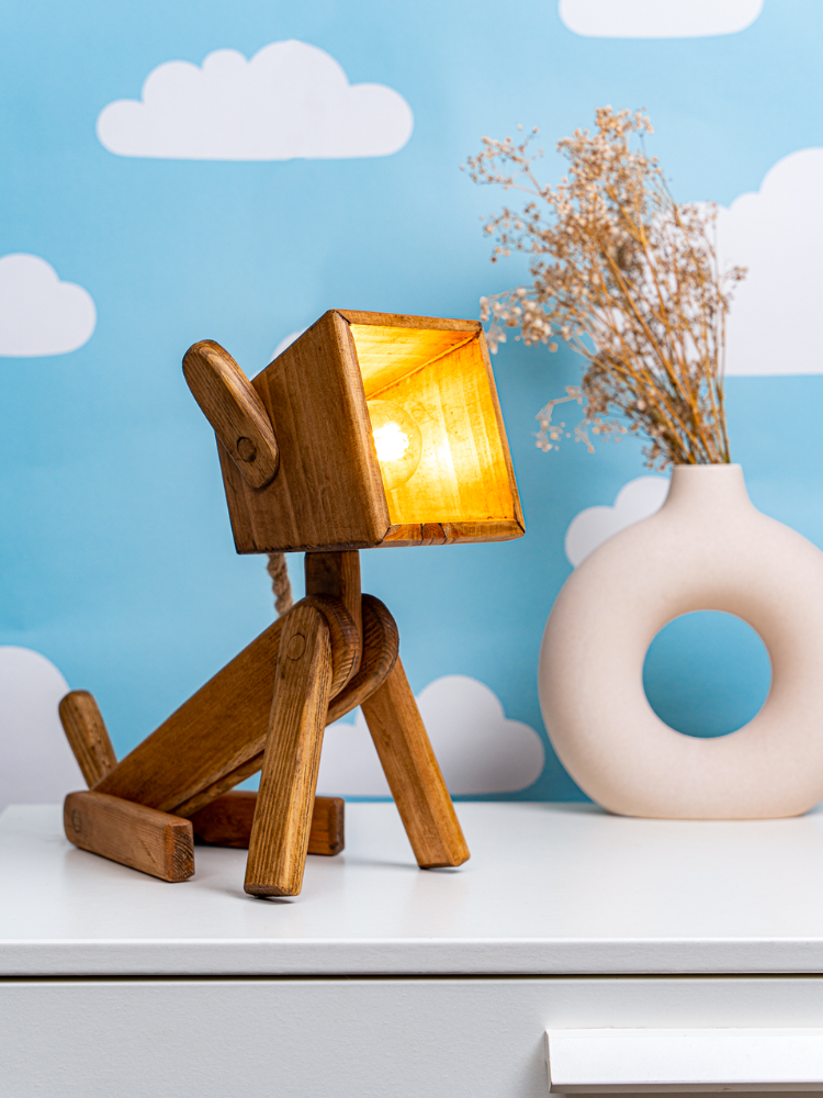 Dog lamp - wallpaper with clouds as background 2.