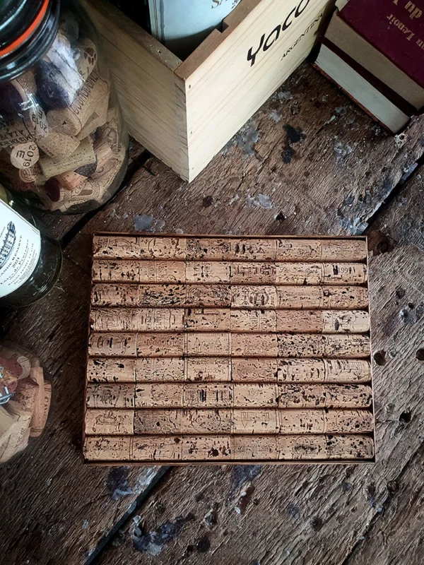 Wine cork pot trivet - large - shot from above.